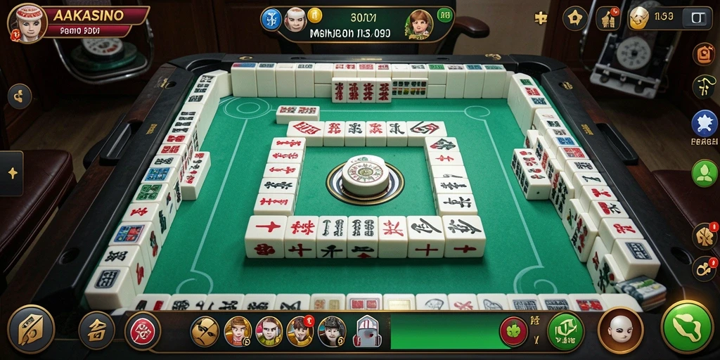 Screenshot AAKASINO menampilkan gameplay seru Mahjong yang menantang.