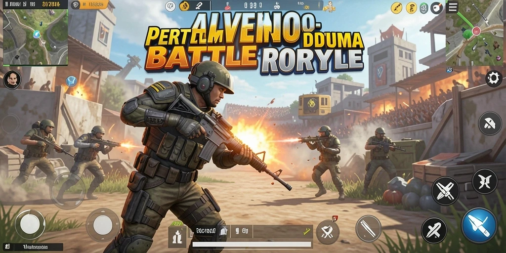Menampilkan gameplay seru ALVENDO dalam pertempuran Battle Royale.