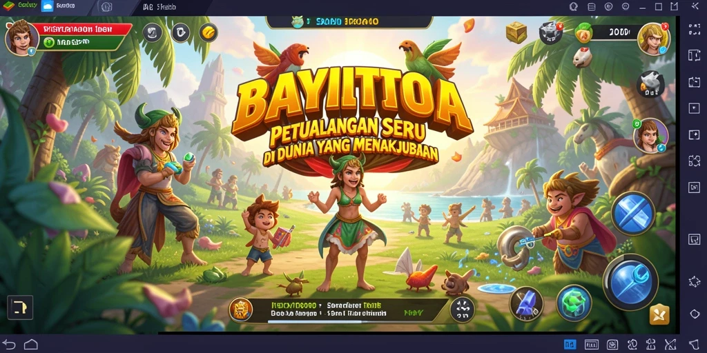 Screenshot utama BAYITOTO menampilkan pemain menjelajahi dunia petualangan.