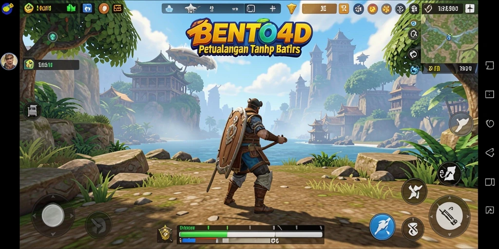 Tampilan gameplay BENTO4D yang mengesankan di dunia terbuka.