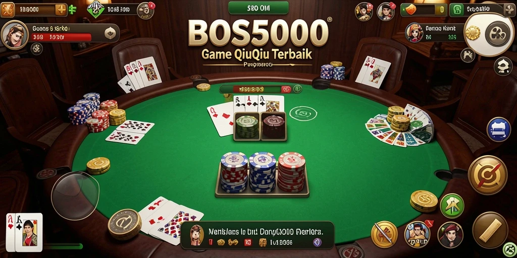 Tangkapan layar BOS5000 menunjukkan gameplay QiuQiu yang seru dan interaktif.