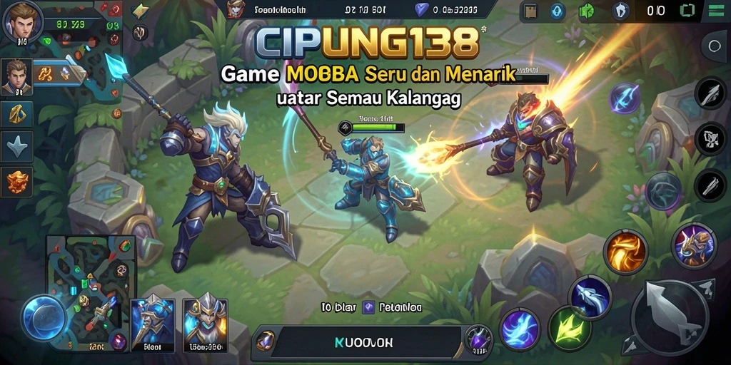 Screenshot utama CIPUNG138 menampilkan aksi seru dalam permainan MOBA.
