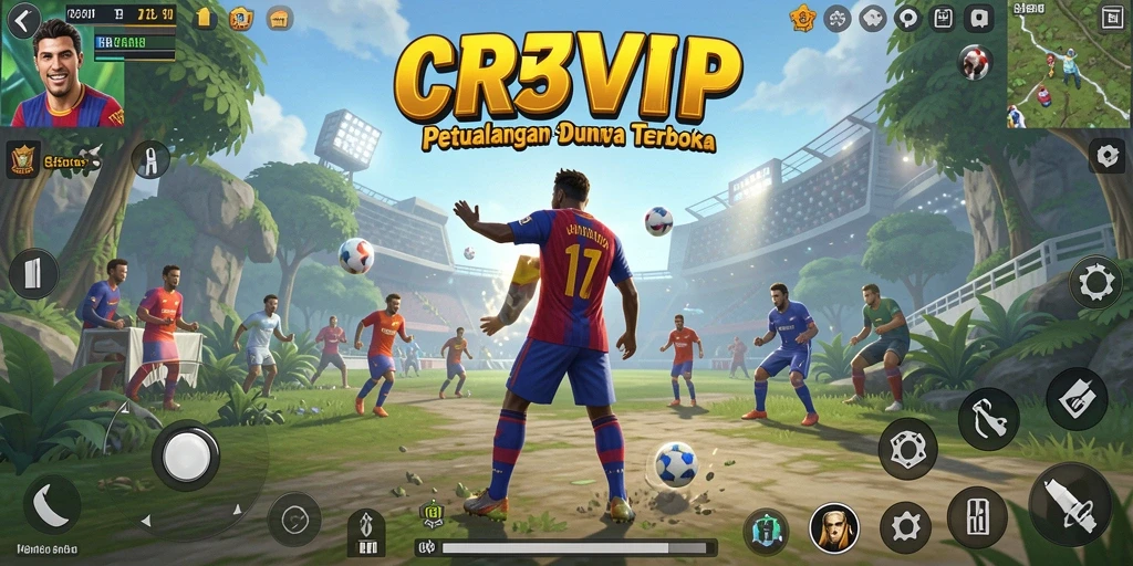 Tangkapan layar menunjukkan petualangan seru di dunia terbuka CR7VIP.