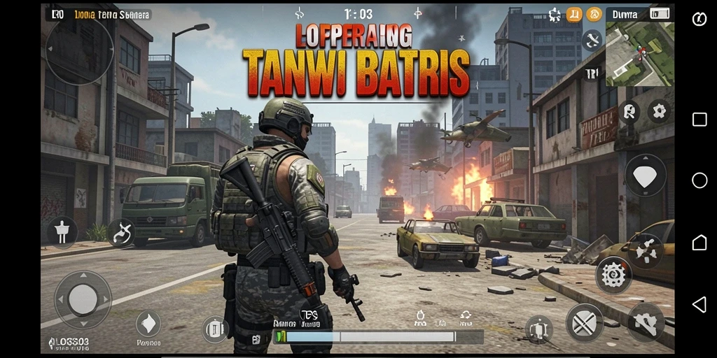 Screenshot utama menunjukkan aksi seru dalam gameplay TPS.