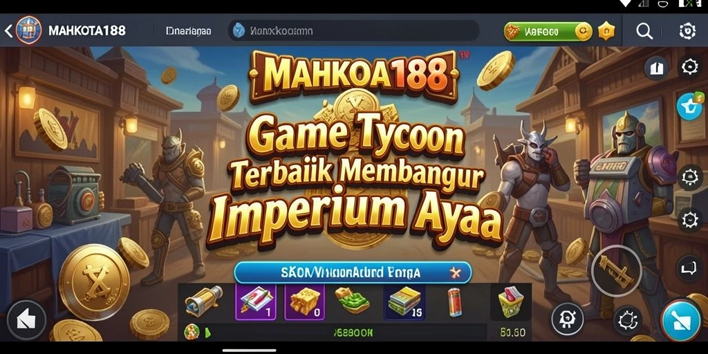 Tangkapan layar MAHKOTA188 menampilkan gameplay membangun imperium bisnis.