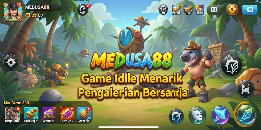 Tampilan gameplay <strong>MEDUSA88</strong> yang menarik dan menghibur dalam mode Idle.