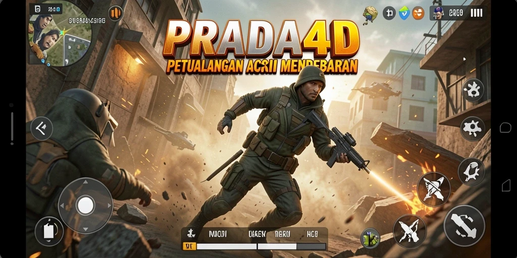 Tampilan aksi seru dalam permainan PRADA4D.