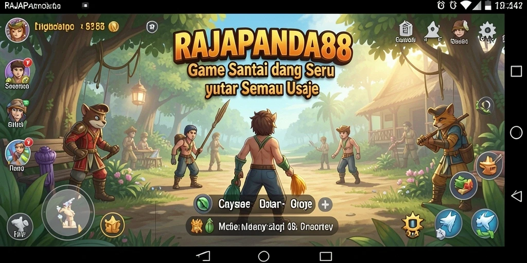 Tampilan gameplay seru di RAJAPANDA88 yang menampilkan karakter lucu.
