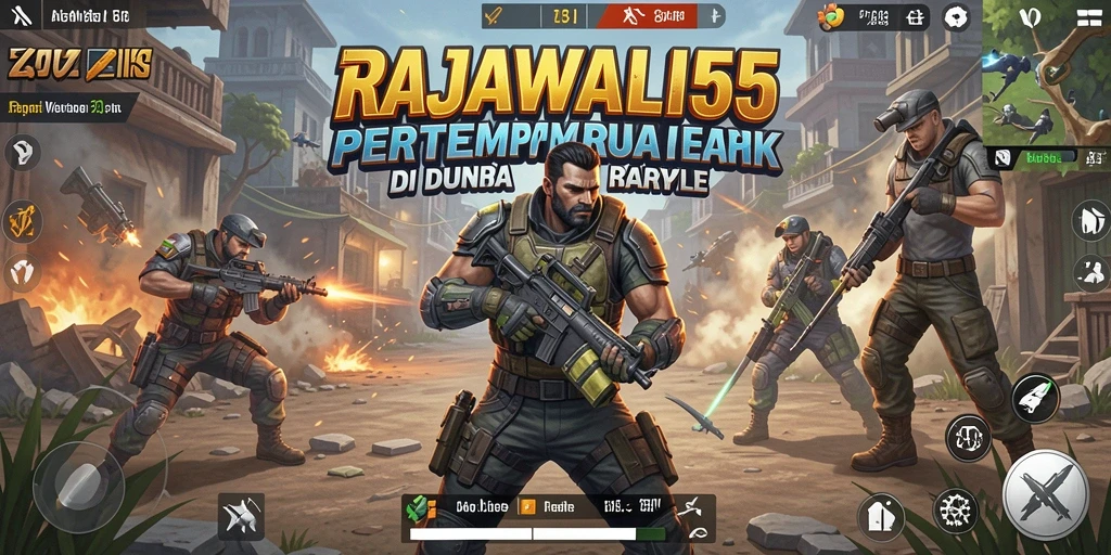 Gameplay seru dari RAJAWALI55 saat bertempur di arena.