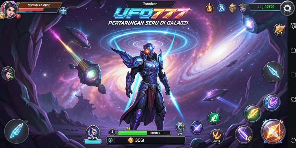 Tampilan aksi seru dari gameplay Fighting UFO777.