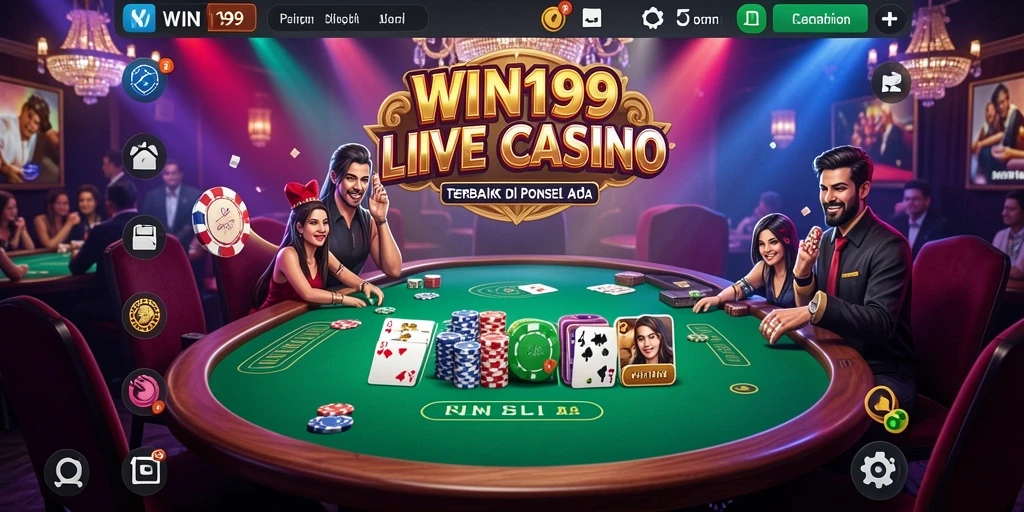 Gameplay menarik di aplikasi Live Casino WIN199 dengan dealer langsung.